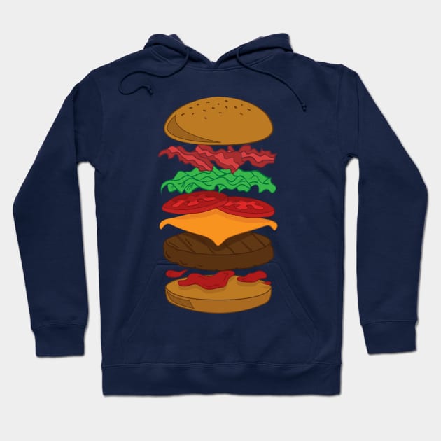 Hamburger Ingredients Hoodie by Digster